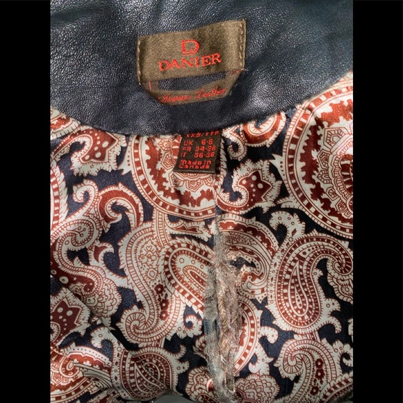 Damier Genuine Leather Fitted Jacket - Picture 4 of 4